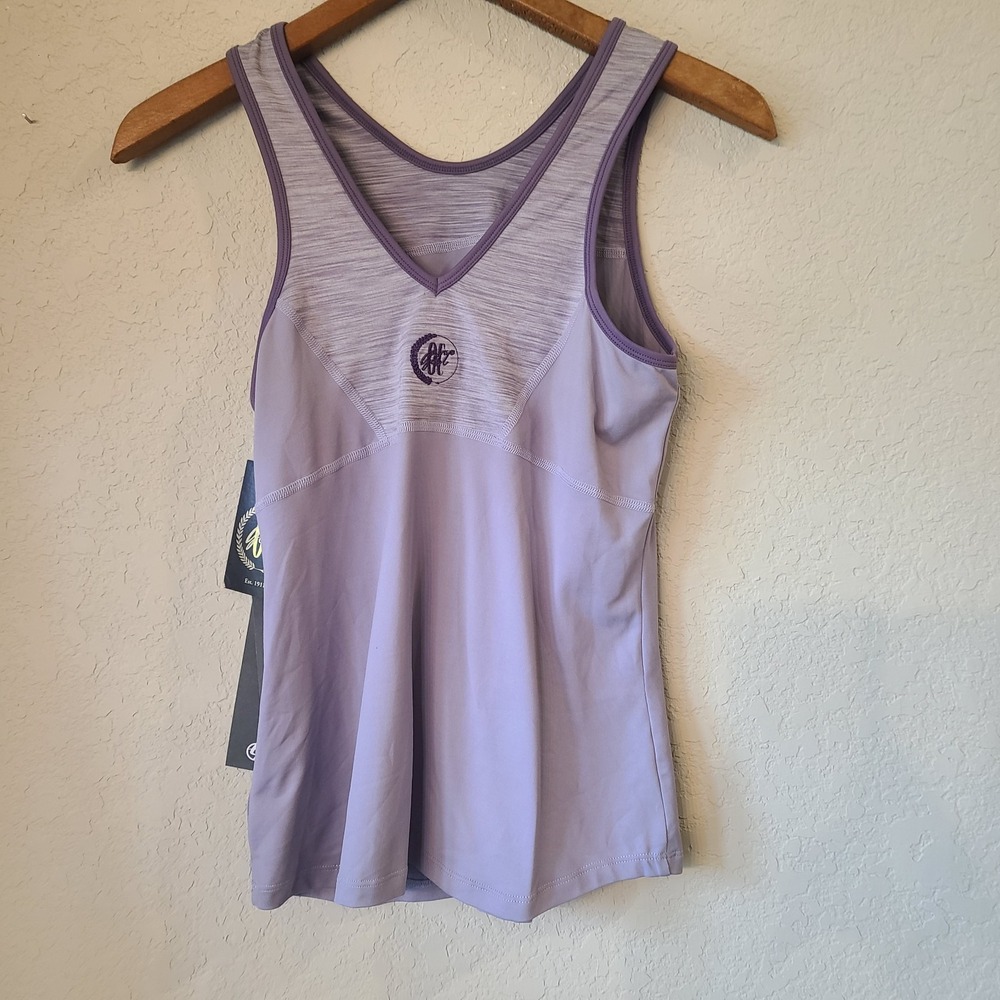 Lija Womens XS Purple Lilac Mist GOLF Tank‎ Athletic Workout Tennis Embroider